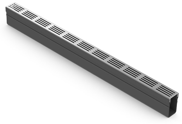 Caniveau Slimline grille alu gris