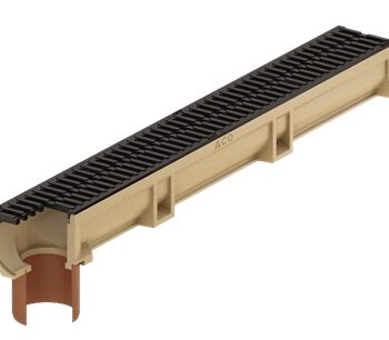 Caniveau Euroline 100 grille Fonte avec sortie ACO